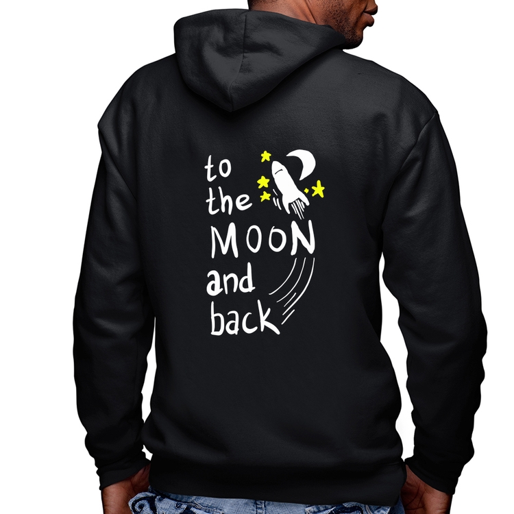 Blusa Moletom To the moon and back Masculina com Capuz e Zíper