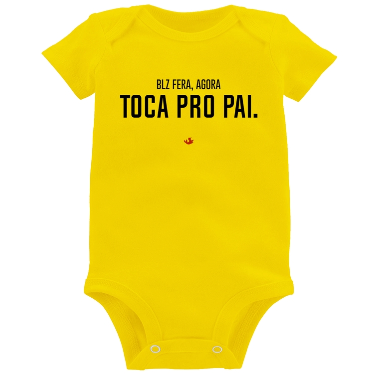 Body Bebê Toca pro pai - Amarelo