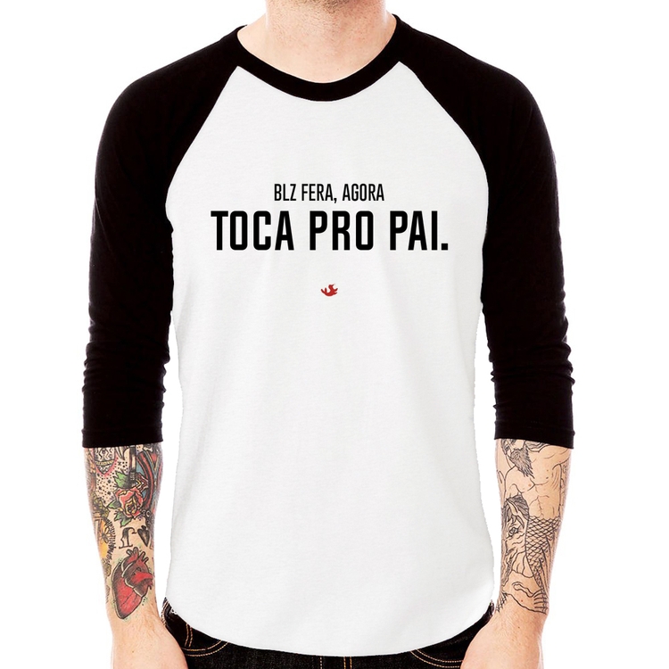 Camiseta Raglan Toca pro pai Manga 3/4