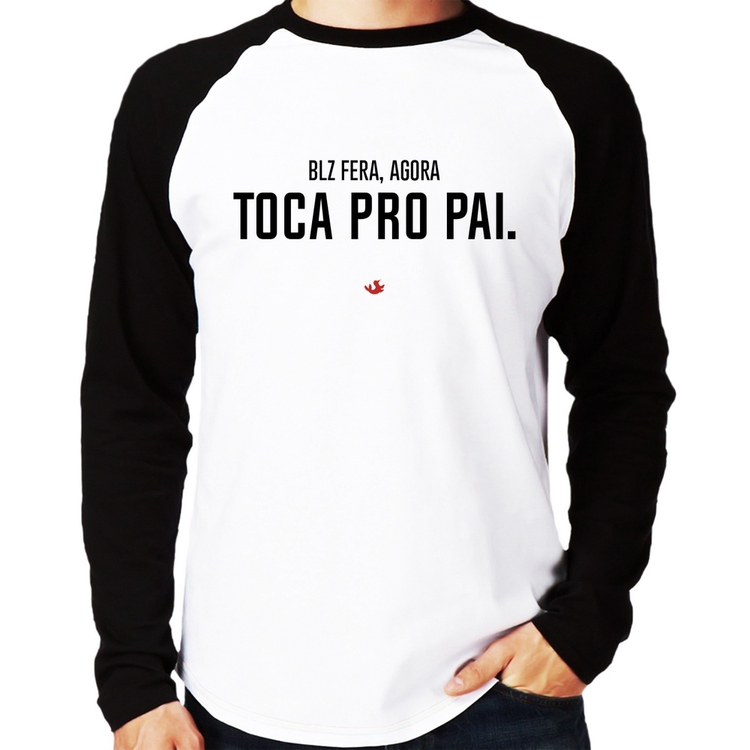 Camiseta Raglan Toca pro pai Manga Longa