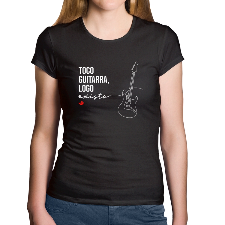 Baby Look Algodão Toco guitarra, logo existo