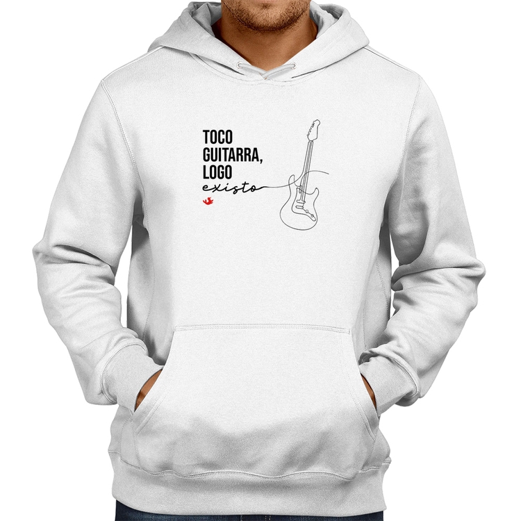 Moletom Toco guitarra, logo existo - Branco