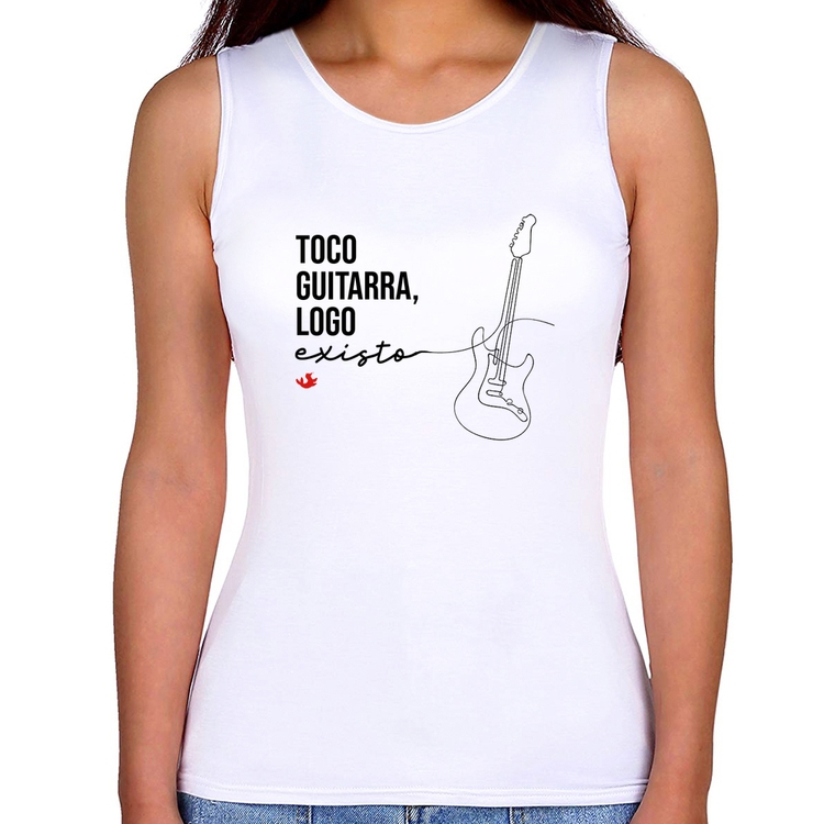 Regata Feminina Toco guitarra, logo existo