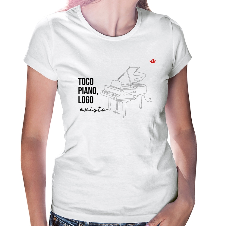 Baby Look Toco piano, logo existo