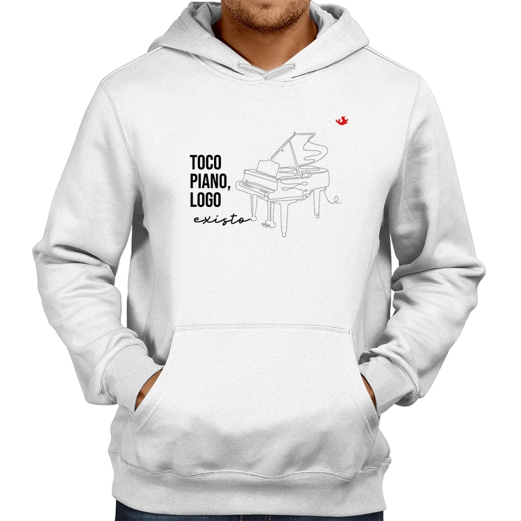 Moletom Toco piano, logo existo - Branco