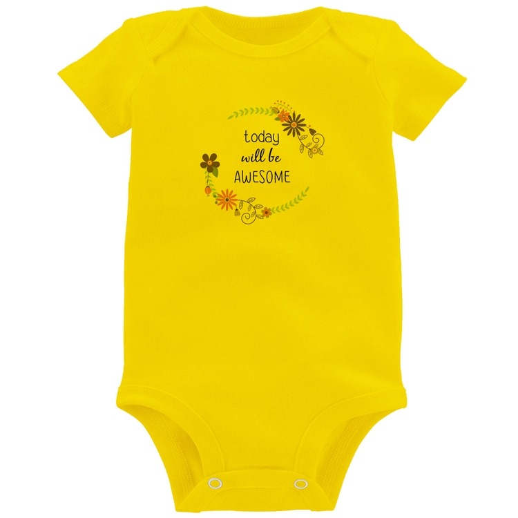 Body Bebê Today will be Awesome - Amarelo