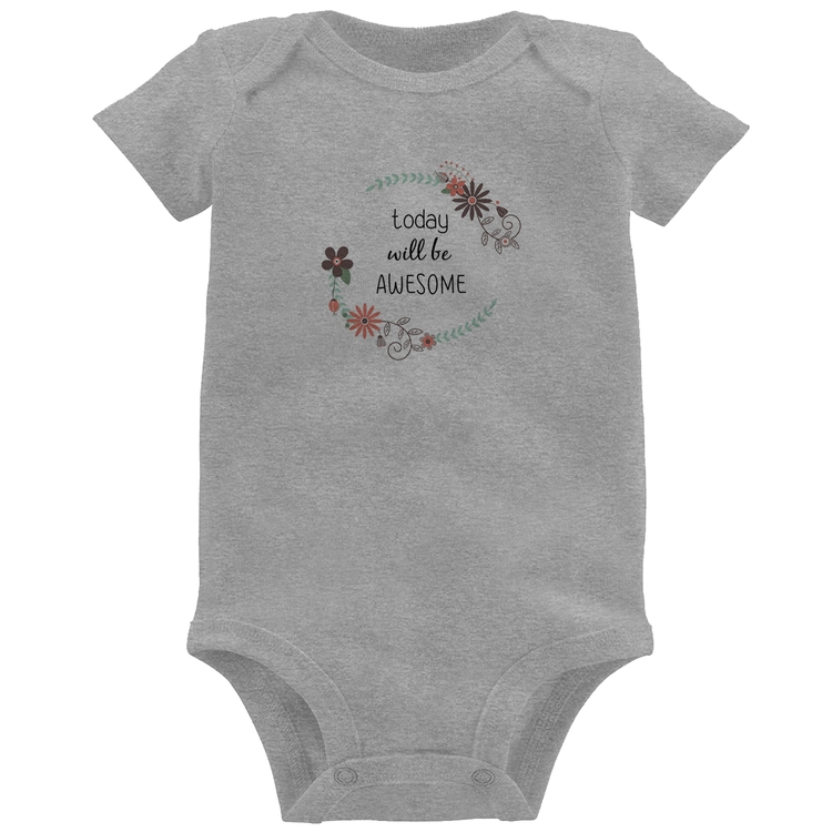 Body Bebê Today will be Awesome - Cinza