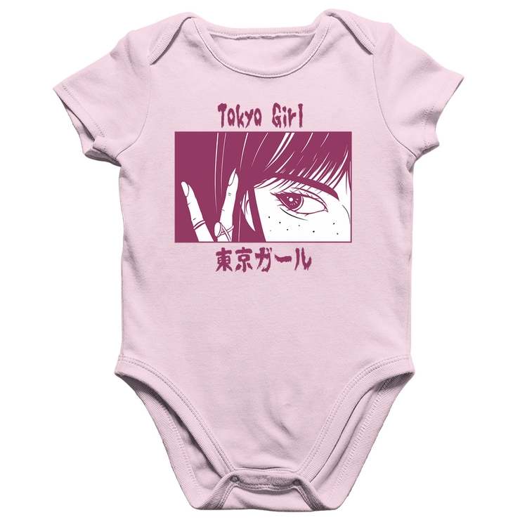 Body Bebê Algodão Tokio Girl - Rosa Bebê