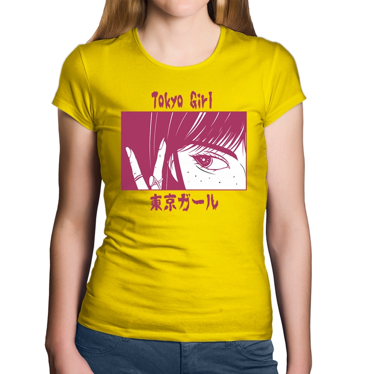 Baby Look Algodão Tokio Girl - Amarela