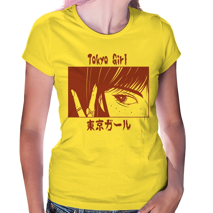 Baby Look Tokio Girl - Amarela