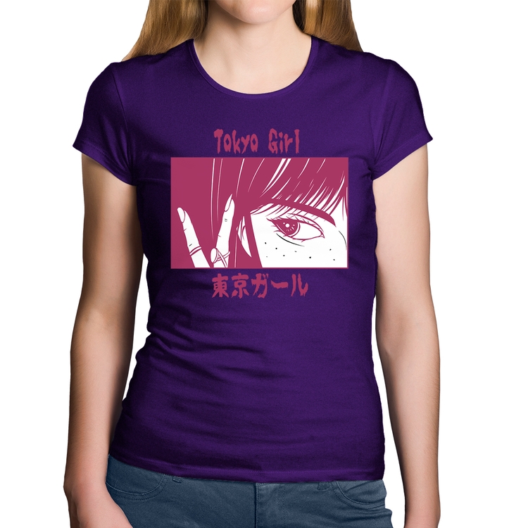 Baby Look Algodão Tokio Girl - Roxa