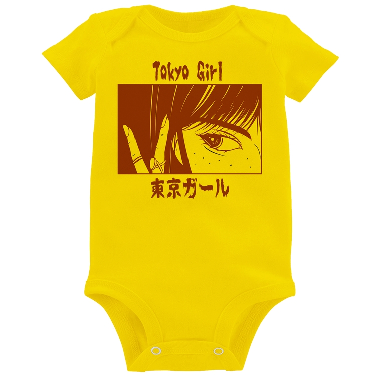 Body Bebê Tokio Girl - Amarelo