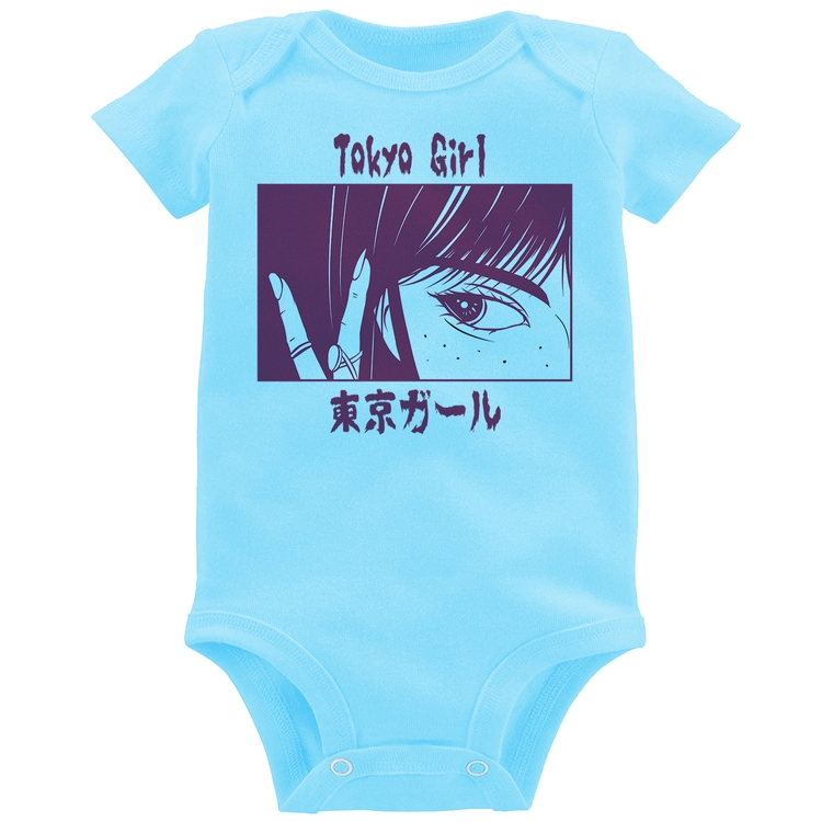 Body Bebê Tokio Girl - Azul Bebê