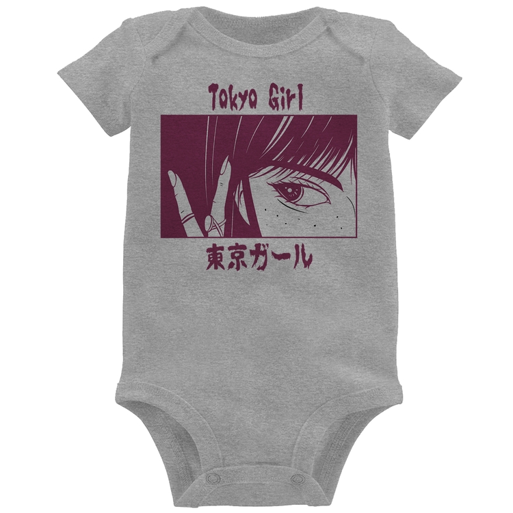 Body Bebê Tokio Girl - Cinza