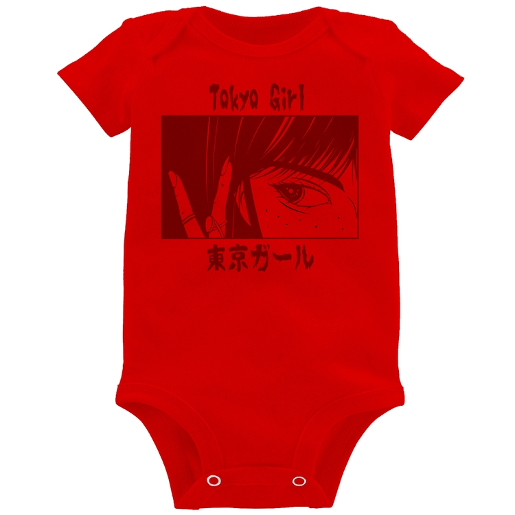 Body Bebê Tokio Girl - Vermelho