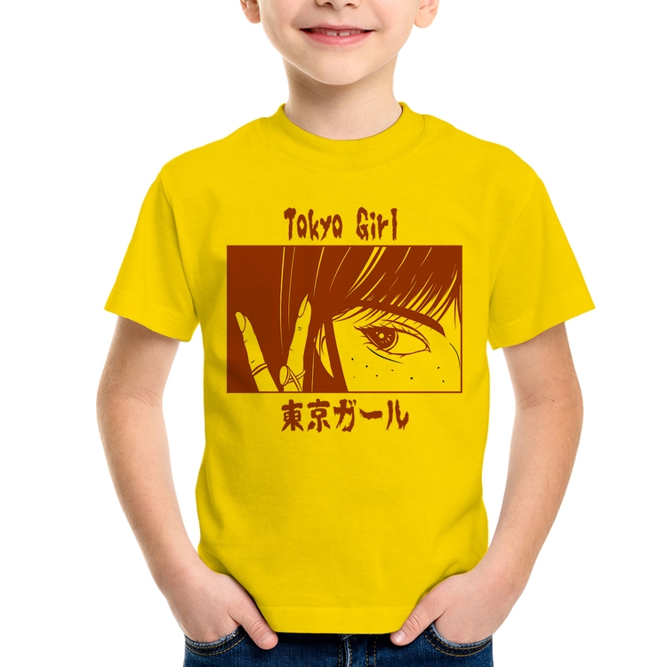 Camiseta Infantil Tokio Girl - Amarela