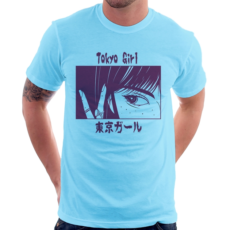 Camiseta Tokio Girl - Azul Bebê