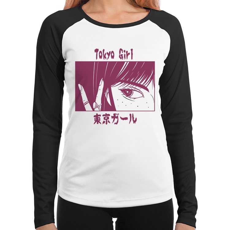 Baby Look Raglan Tokio Girl Manga Longa