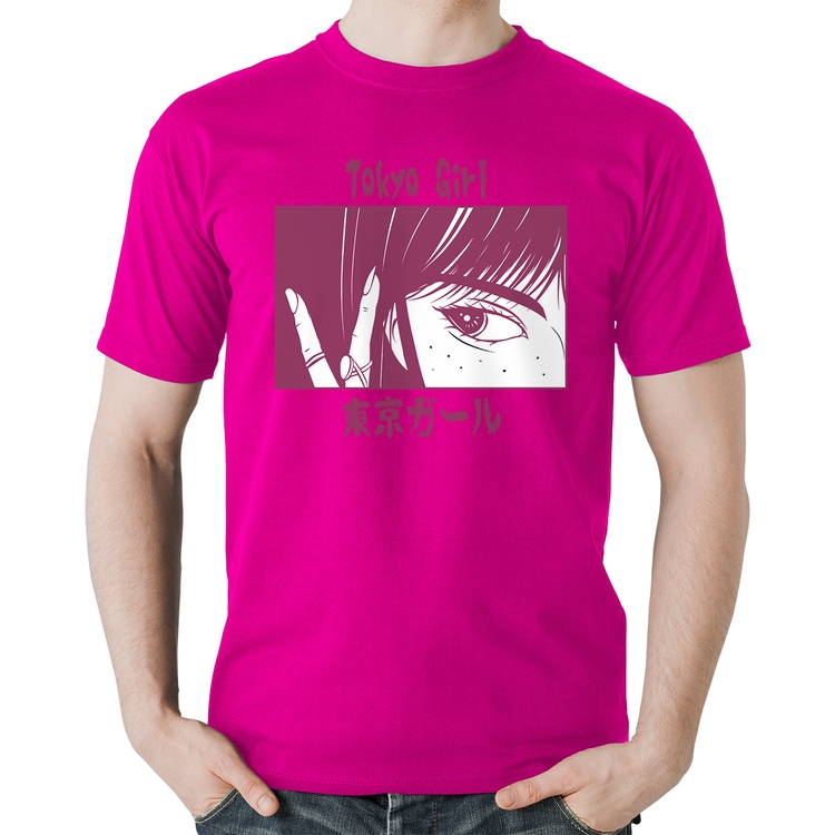 Camiseta Algodão Tokio Girl - Rosa