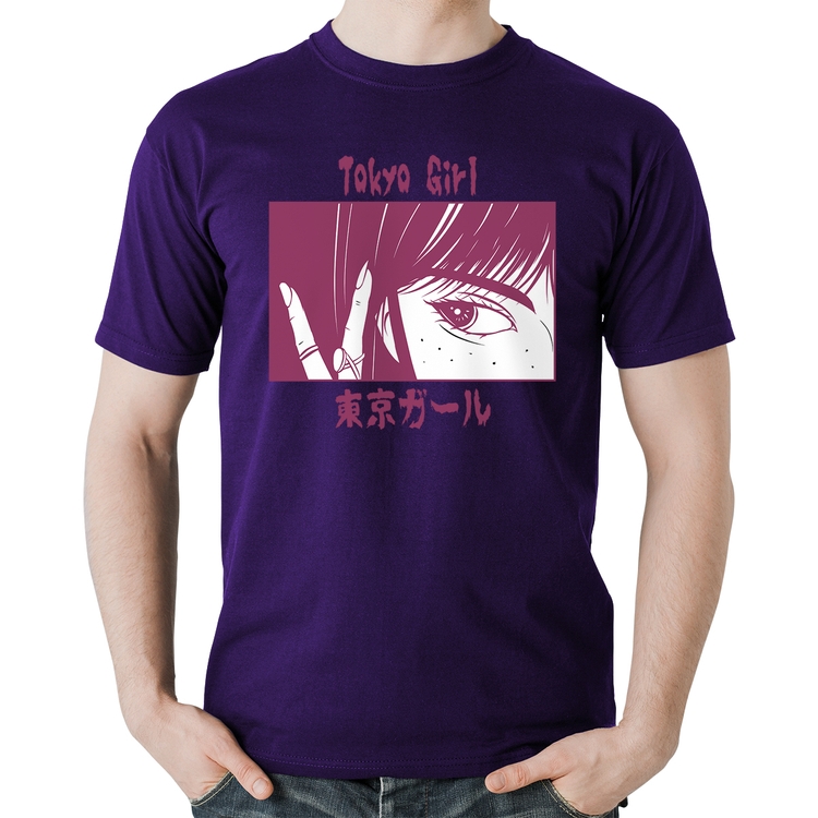 Camiseta Algodão Tokio Girl - Roxa
