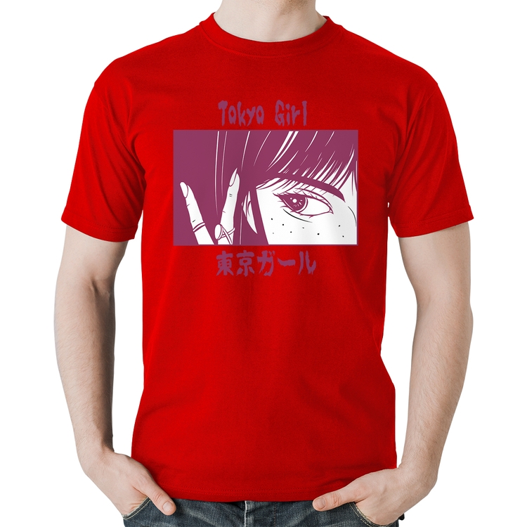 Camiseta Algodão Tokio Girl - Vermelha