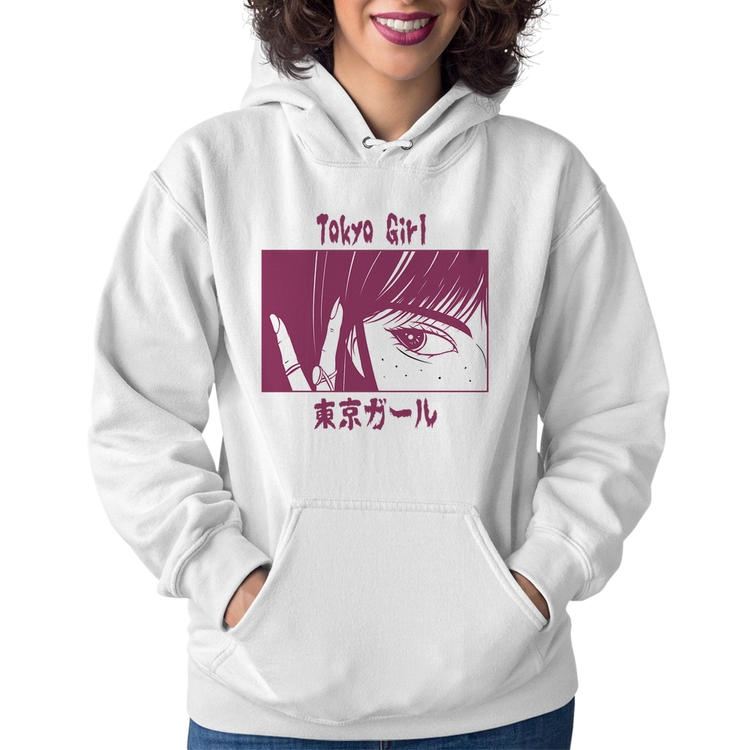 Moletom Feminino Tokio Girl - Branco