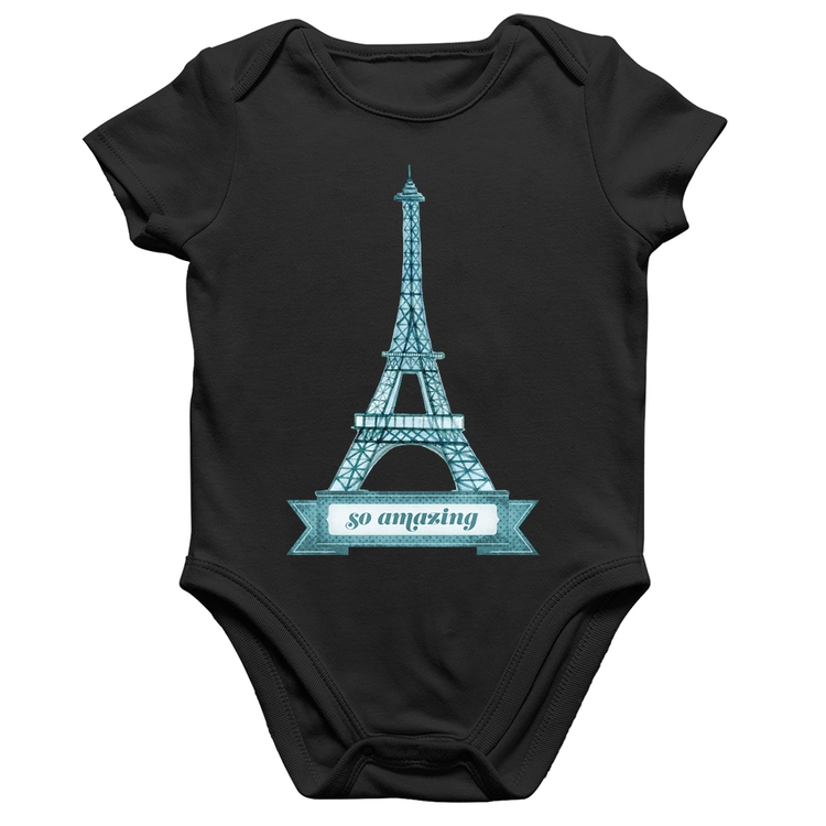 Body Bebê Algodão Torre Eiffel Amazing