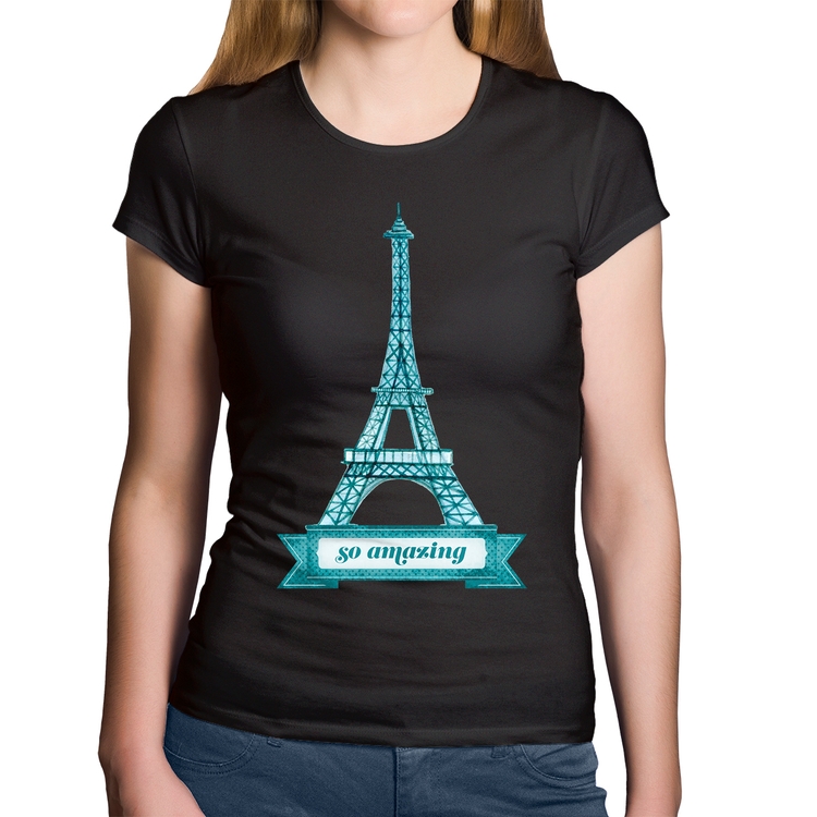 Baby Look Algodão Torre Eiffel Amazing
