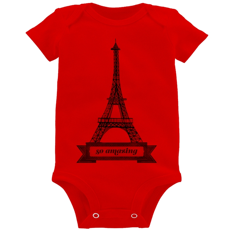 Body Bebê Torre Eiffel Amazing - Vermelho