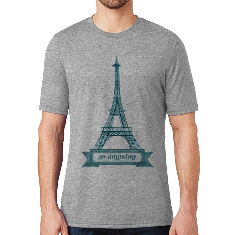 Camiseta Torre Eiffel Amazing - Cinza