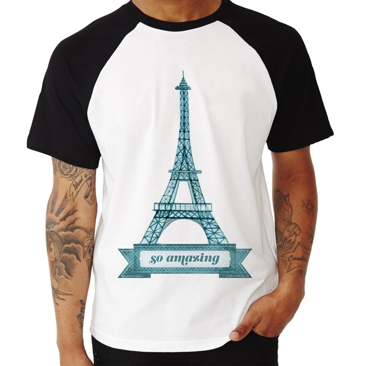 Camiseta Raglan Torre Eiffel Amazing