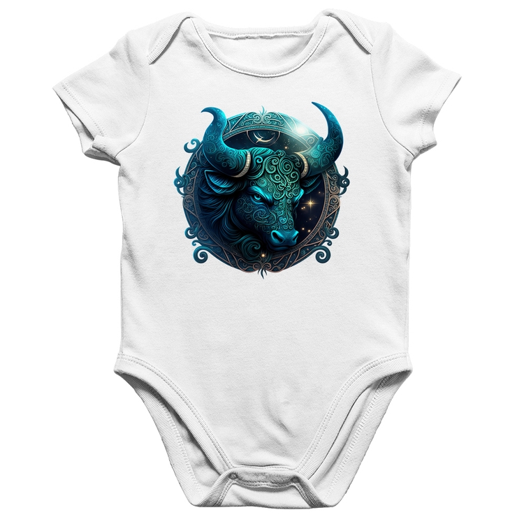 Body Bebê Algodão Touro Sígno - Branco