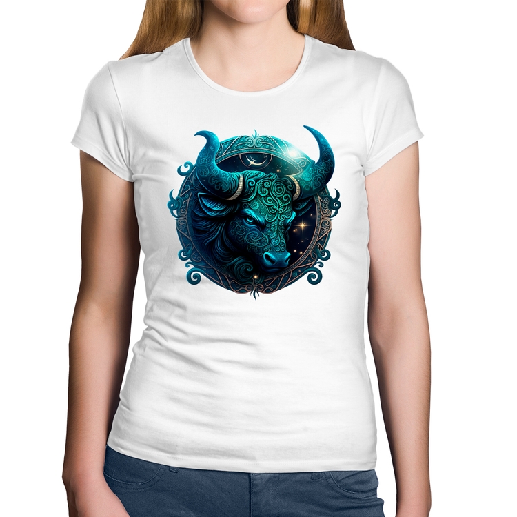 Baby Look Algodão Touro Sígno - Branca