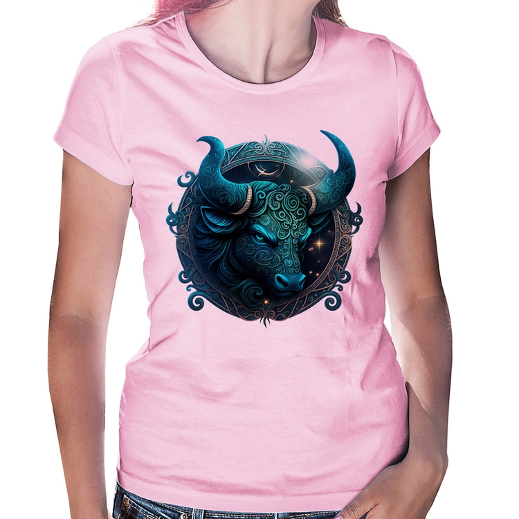 Baby Look Touro Sígno - Rosa Bebê