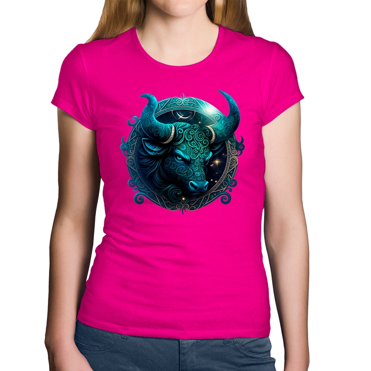 Baby Look Algodão Touro Sígno - Rosa