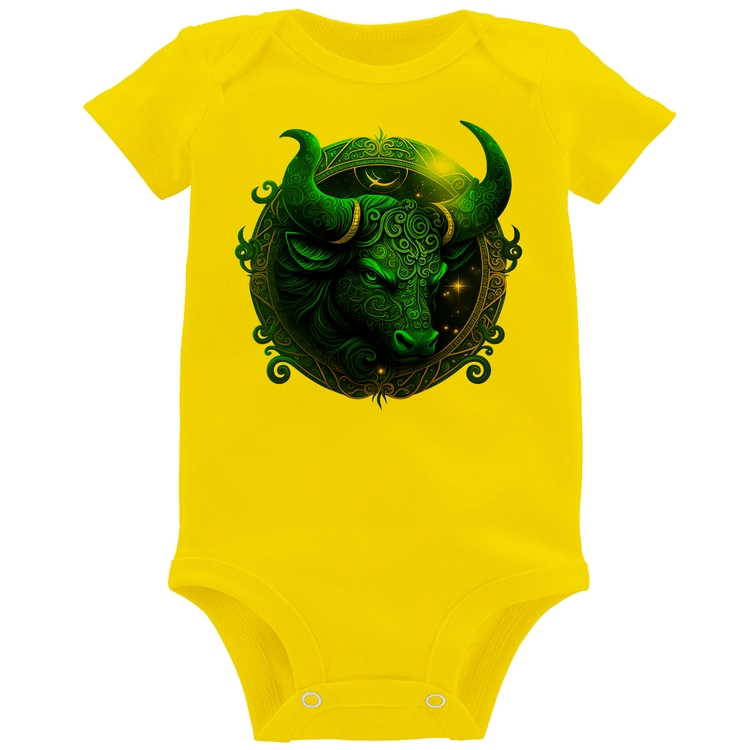 Body Bebê Touro Sígno - Amarelo