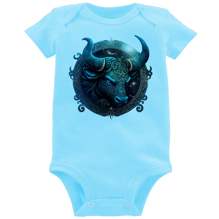 Body Bebê Touro Sígno - Azul Bebê