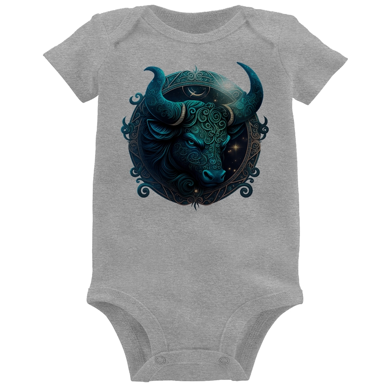 Body Bebê Touro Sígno - Cinza