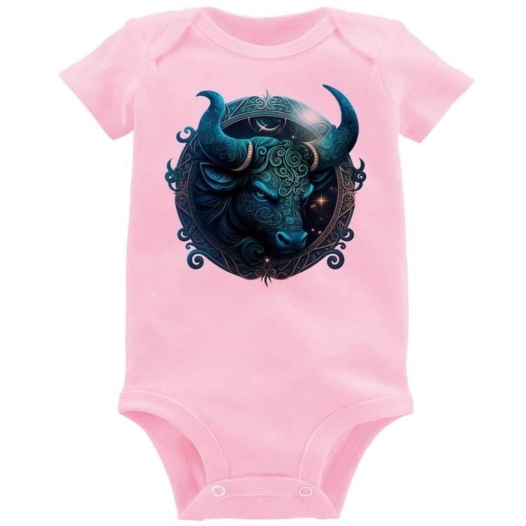 Body Bebê Touro Sígno - Rosa Bebê