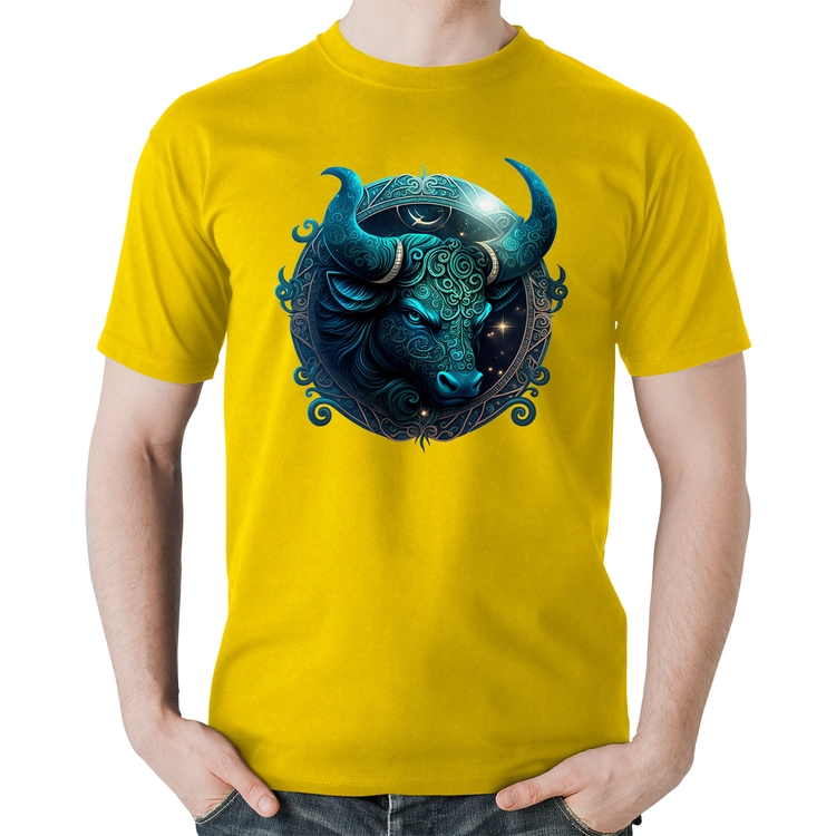 Camiseta Algodão Touro Sígno - Amarela