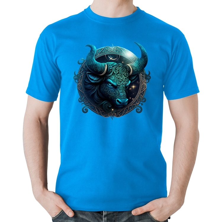 Camiseta Algodão Touro Sígno - Azul