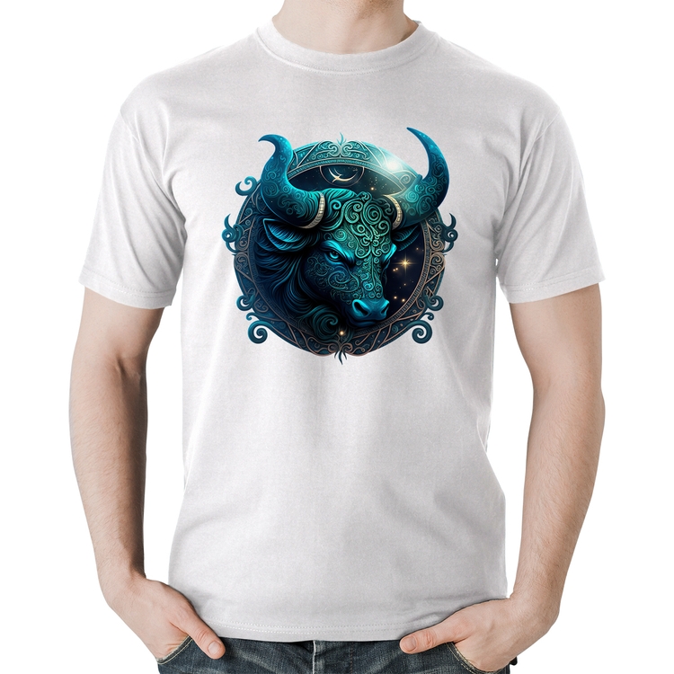 Camiseta Algodão Touro Sígno - Branca