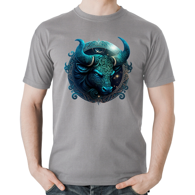 Camiseta Algodão Touro Sígno - Cinza
