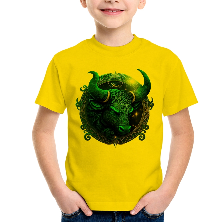 Camiseta Infantil Touro Sígno - Amarela