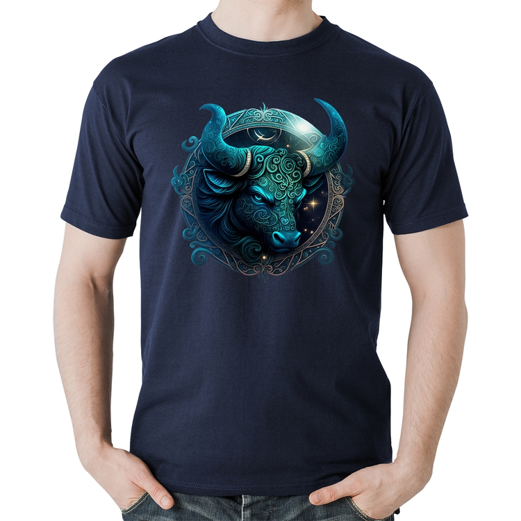 Camiseta Algodão Touro Sígno - Marinho