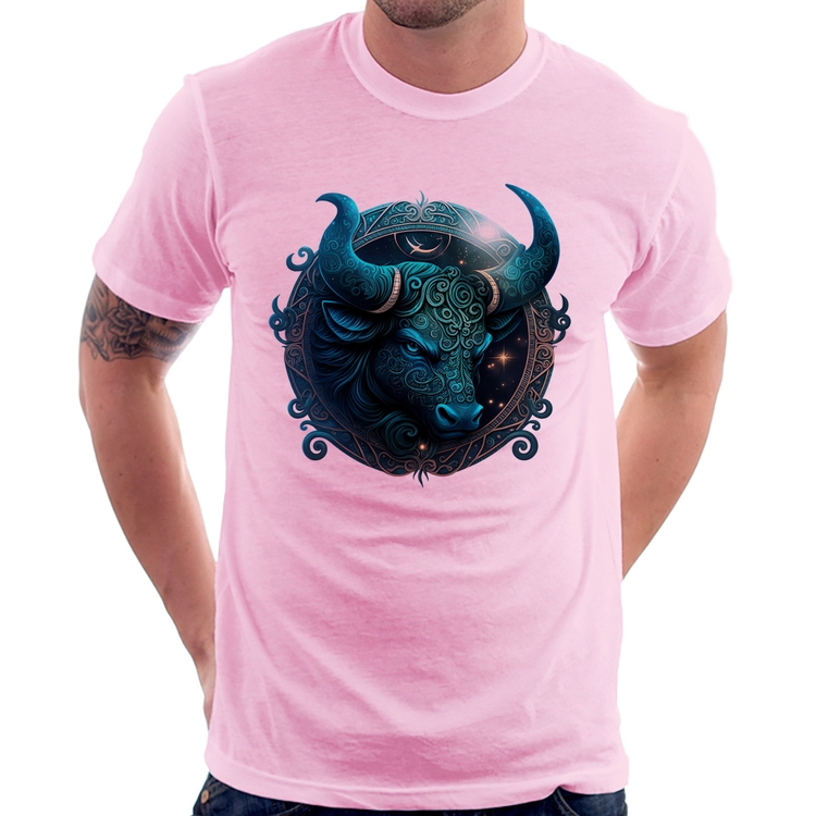Camiseta Touro Sígno - Rosa Bebê