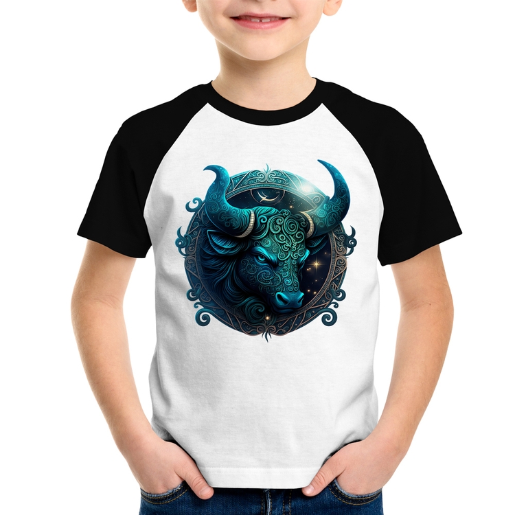 Camiseta Raglan Infantil Touro Sígno