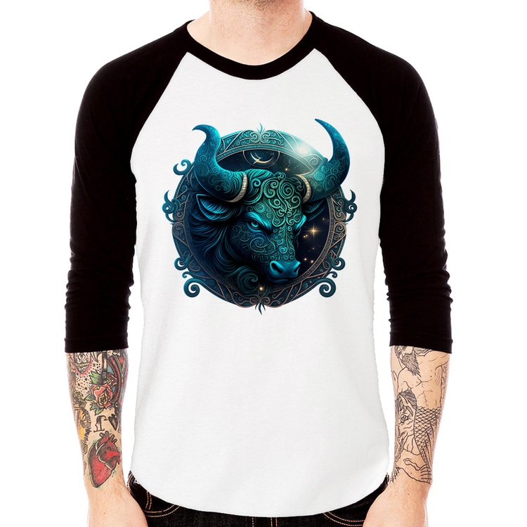 Camiseta Raglan Touro Sígno Manga 3/4