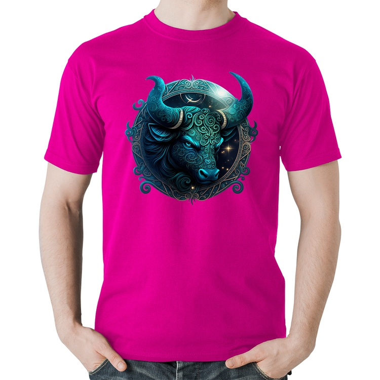 Camiseta Algodão Touro Sígno - Rosa