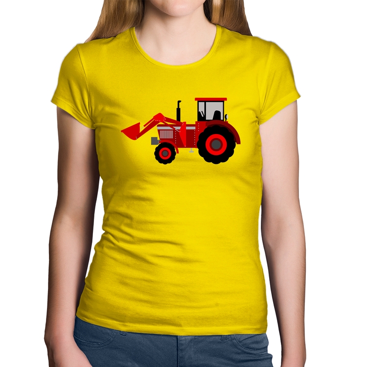 Baby Look Algodão Trator - Amarela